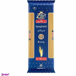 اسپاگتی (ماکارانی) قطر 1.2 زر ماکارون مقدار 500 گرم